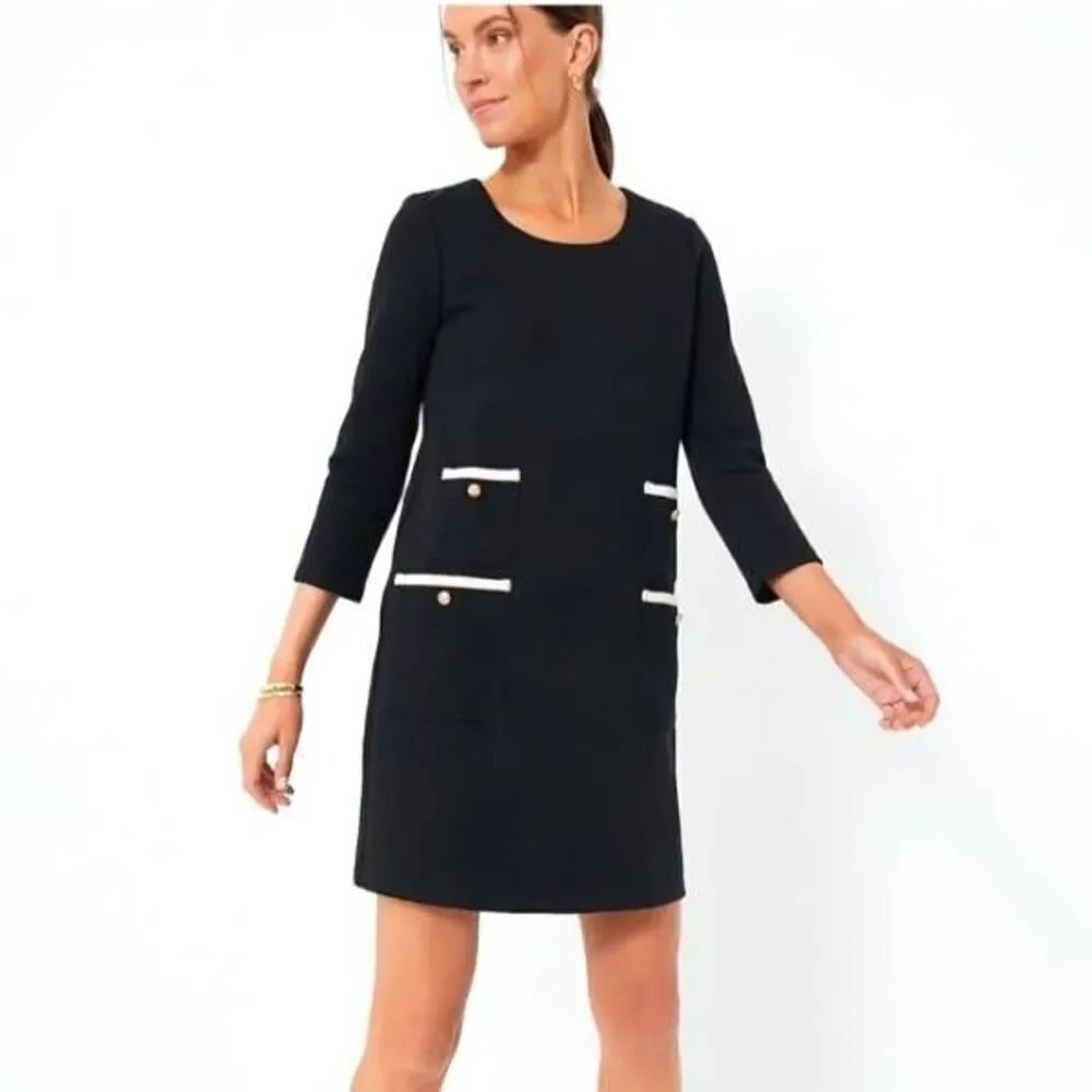 Tuckernuck Black Francoise Mod Mini Dress In Black Sz M